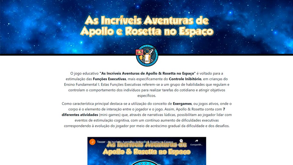 As Incríveis Aventuras de Apollo & Rosetta no Espaço - Website